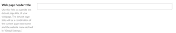 Screenshot with field: Web page header title