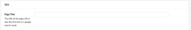 Screenshot from Umbraco CMS shows SEO block and Page Title field