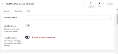 Screenshot from Umbraco CMS