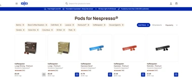 Screenshot of the Kaffek product page 