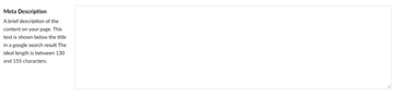 Screenshot from Umbraco CMS with Meta Description field