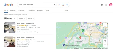 Local Business In SERP Screenshot