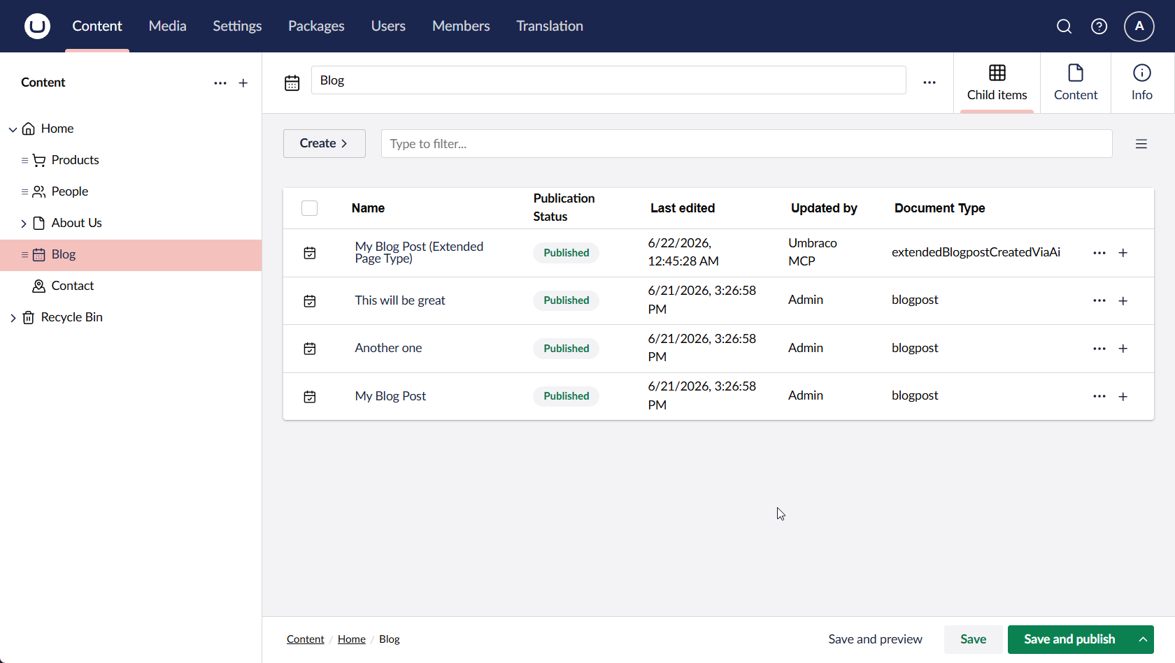 Creating a new page type by extending existing project functionality.