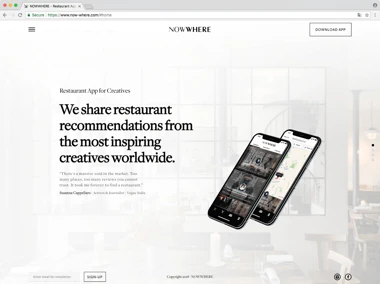 Nowwhere Website Home