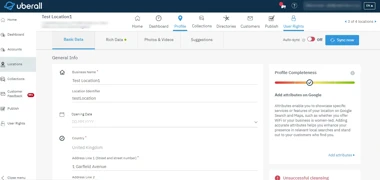 Location Entity Uberall Screenshot
